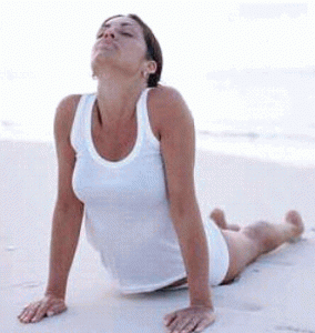 Yoga Stretches and Exercises like Upward Dog help relieve pain.